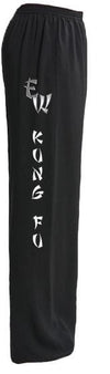 Black Kung Fu Pants with Logo
